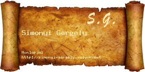 Simonyi Gergely névjegykártya